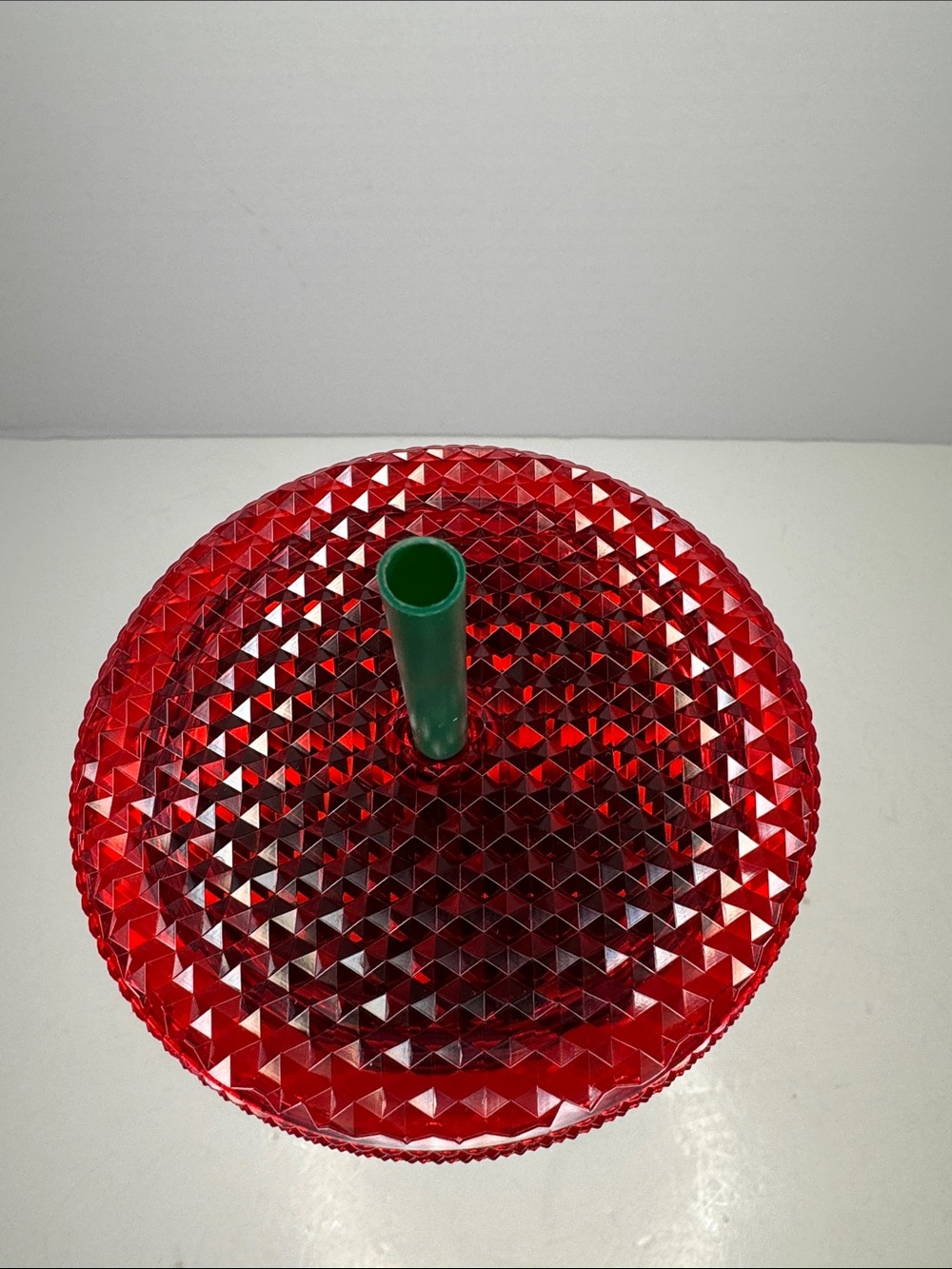 Disney Starbucks Red and Green Textured Mickey Tumbler with Green Straw - Picture 3 of 4